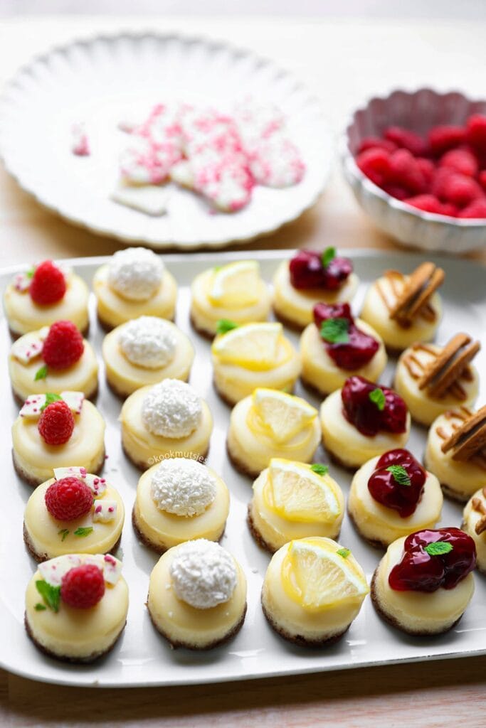 Mini Cheesecakes met Witte Chocolade eindresultaat Kookmutsjes