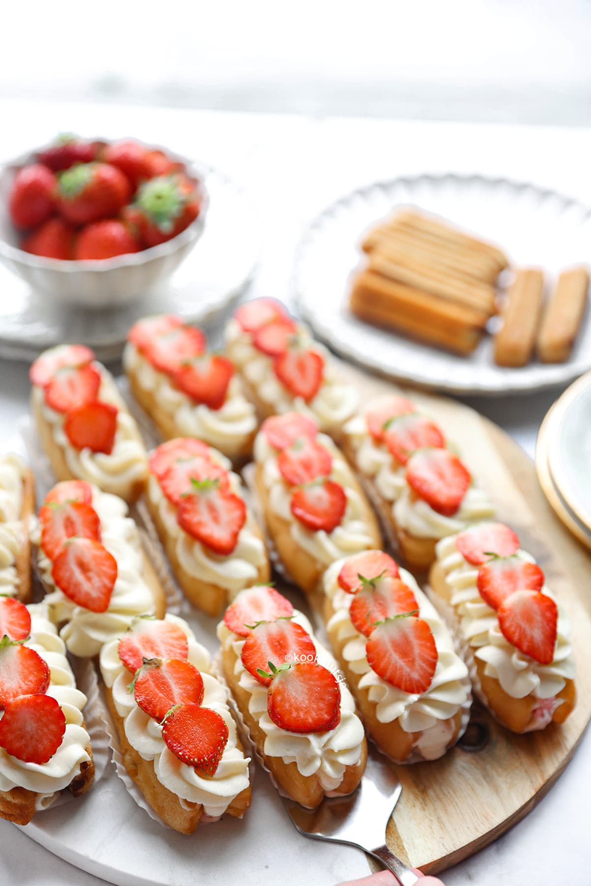 No bake strawberry shortcake eindresultaat Kookmutsjes