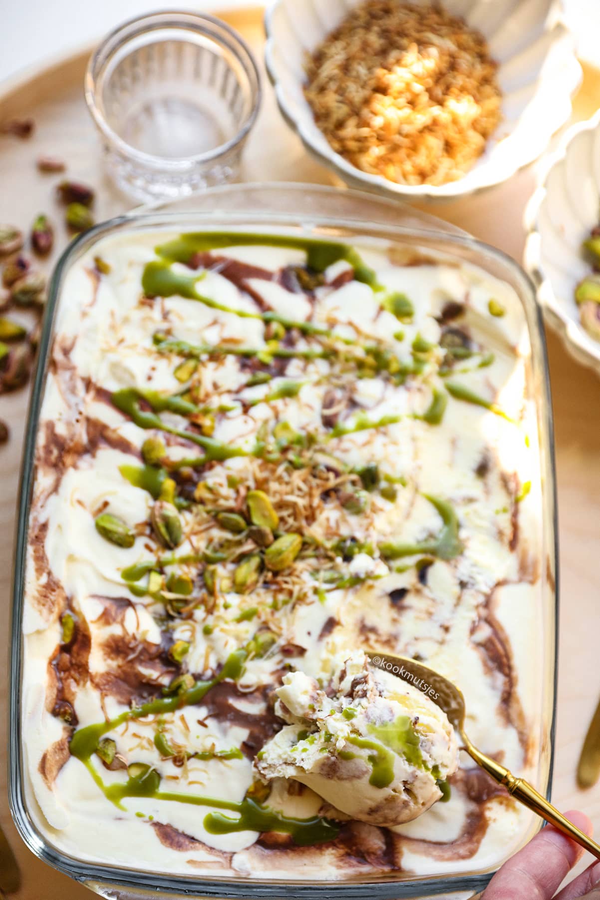 Pistache ijs eindresultaat Kookmutsjes