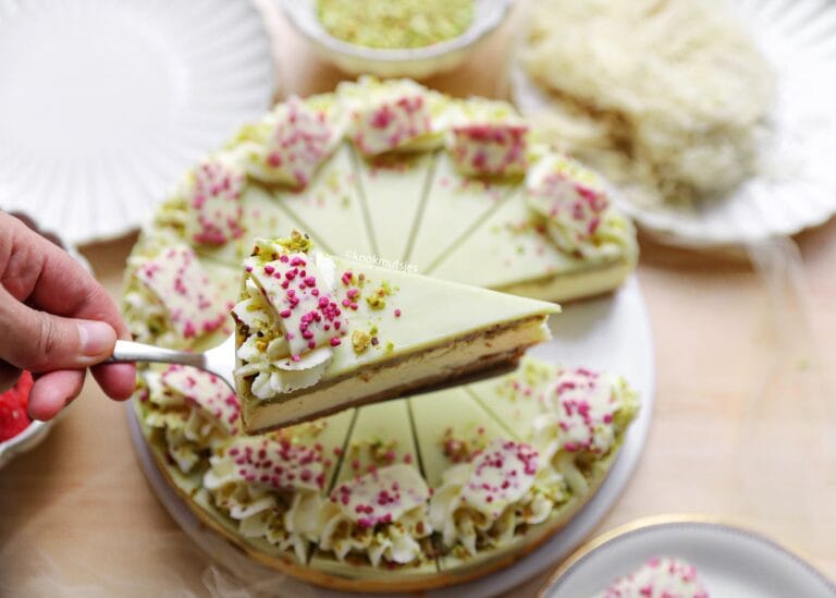 Pistachio Kadayif Cheesecake