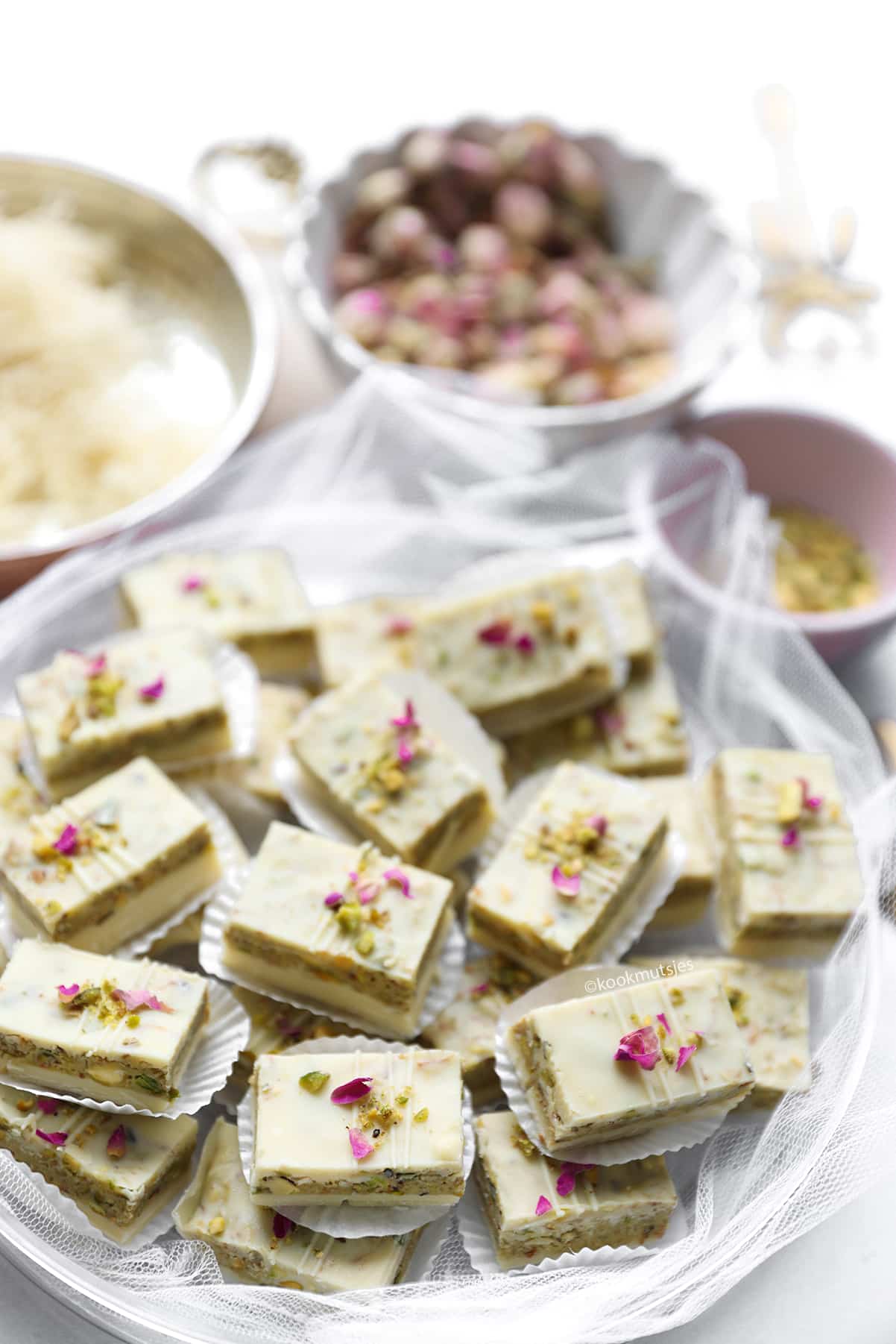 Pistache witte chocolade koekjes eindresultaat Kookmutsjes