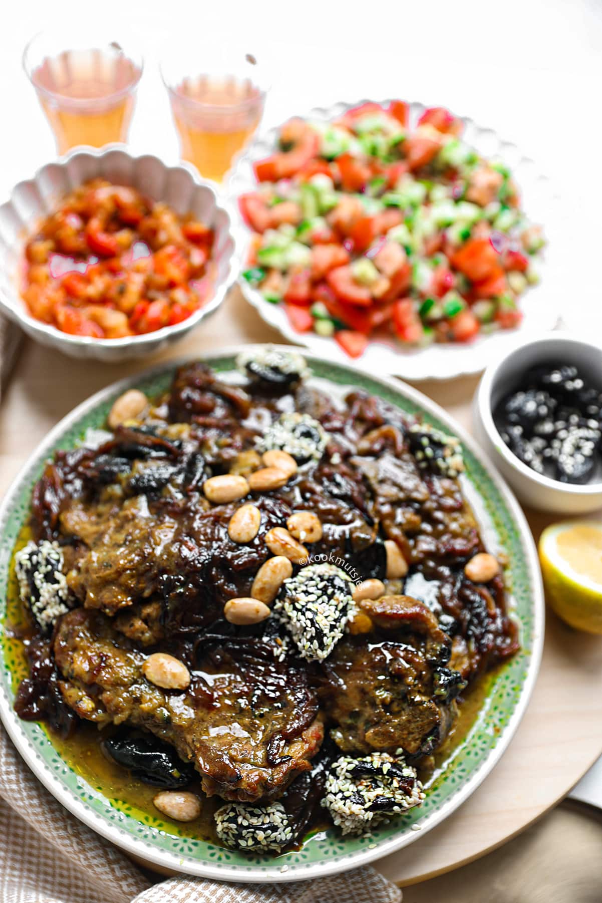 Zoet vlees met pruimen eindresultaat Kookmutsjes