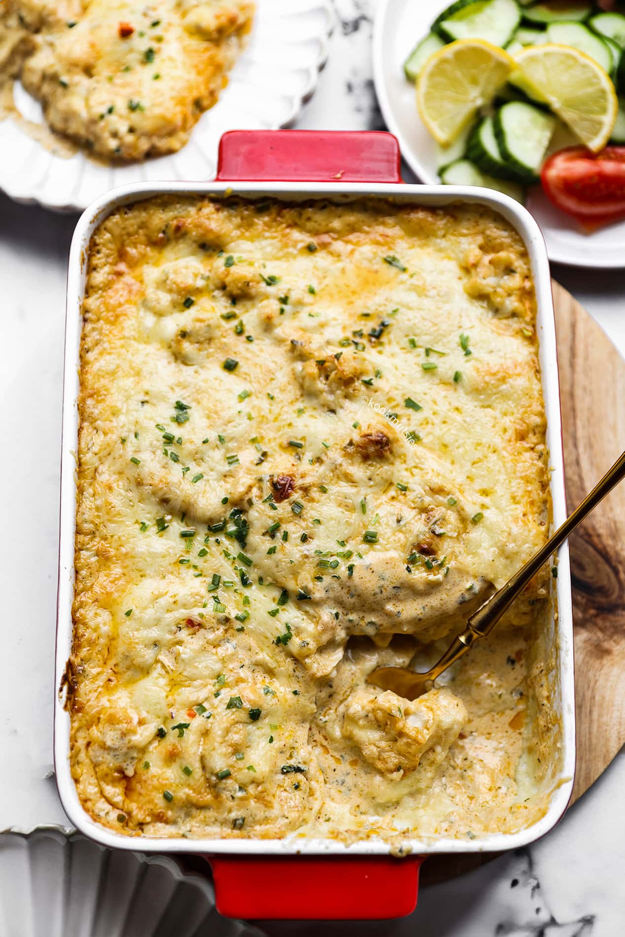 Aardappel-Bloemkoolschotel met Kip Knoflook eindresultaat Kookmutsjes