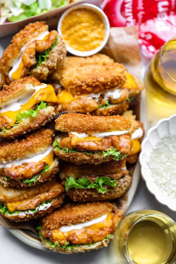 Crunchy Broodjes met Kip eindresultaat Kookmutsjes