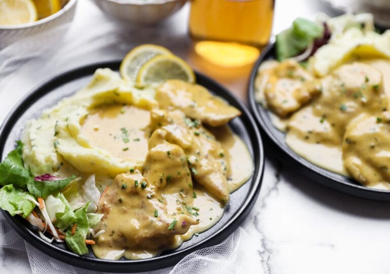 Mashed Potatoes With Chicken And Lemon Sauce