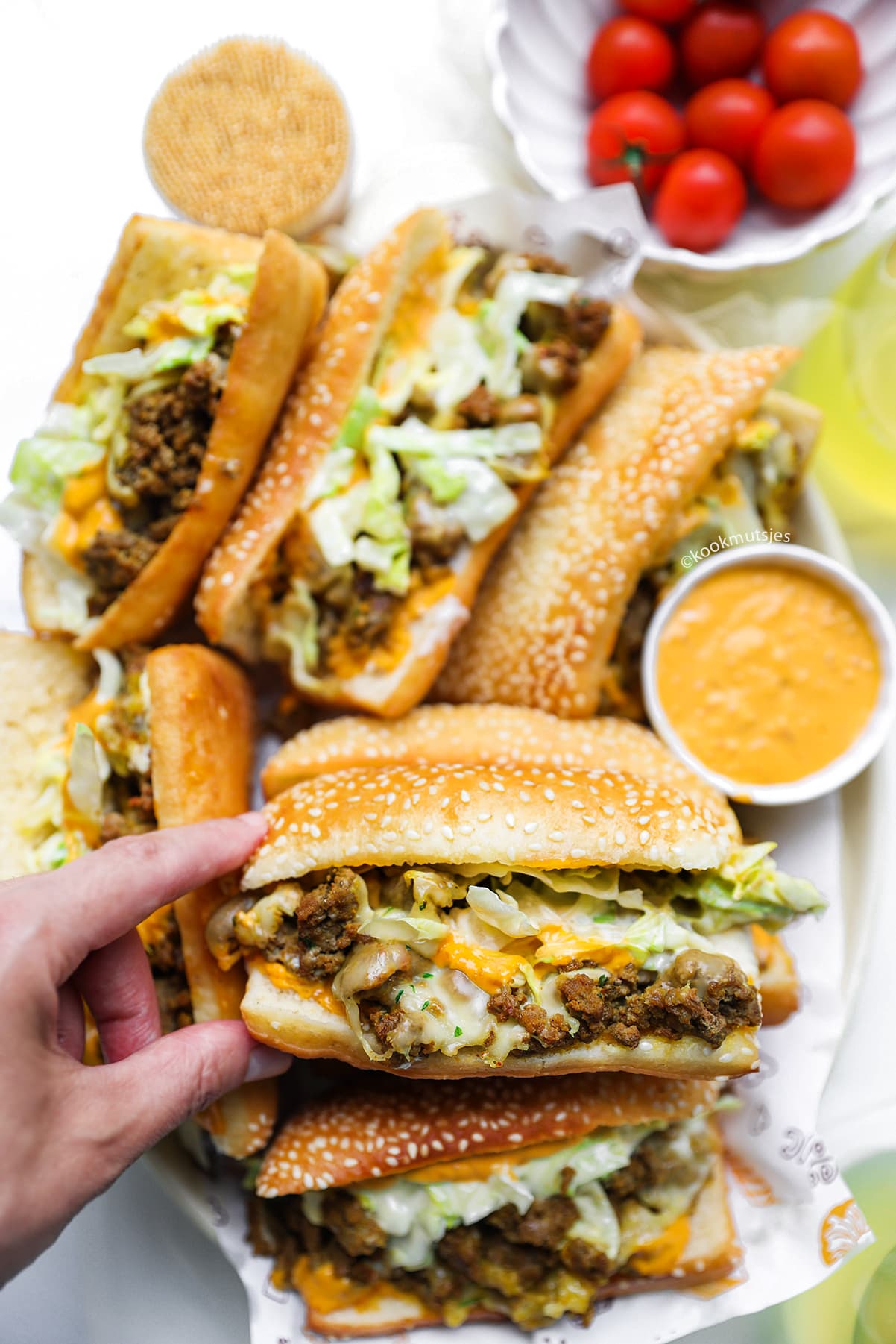 Sesambroodjes met gehakt eindresultaat Kookmutsjes