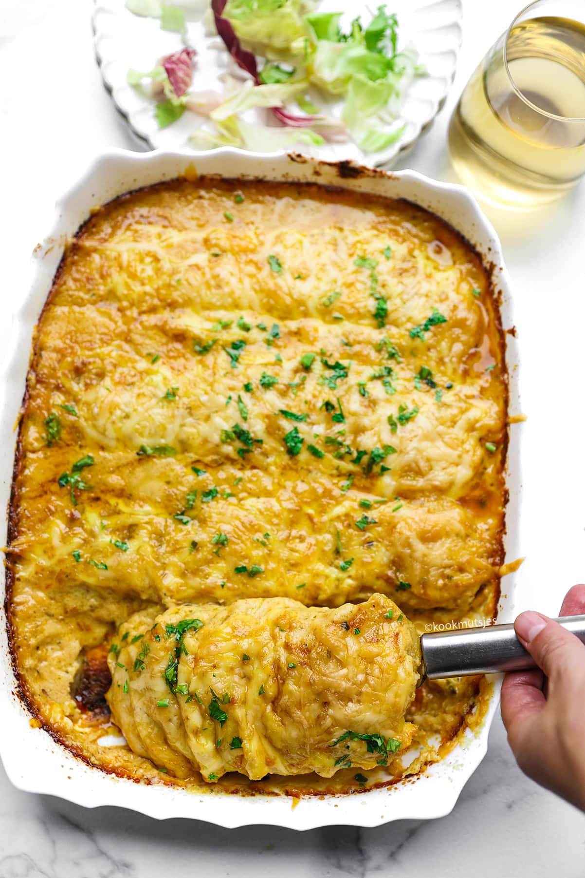 Aardappelplakjes in Currysaus eindresultaat Kookmutsjes