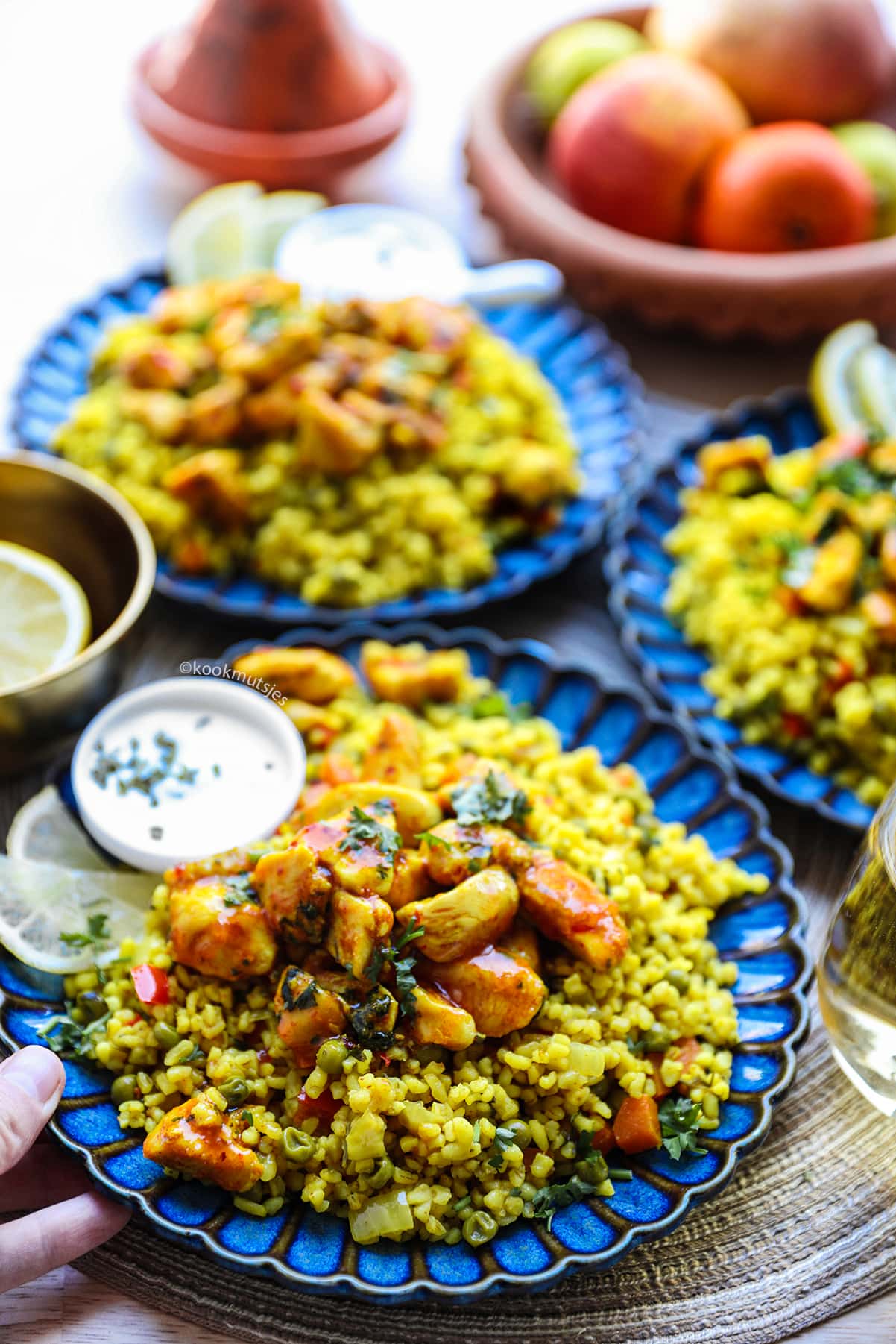 Bulgur met Kippendijen en Groenten eindresultaat Kookmutsjes