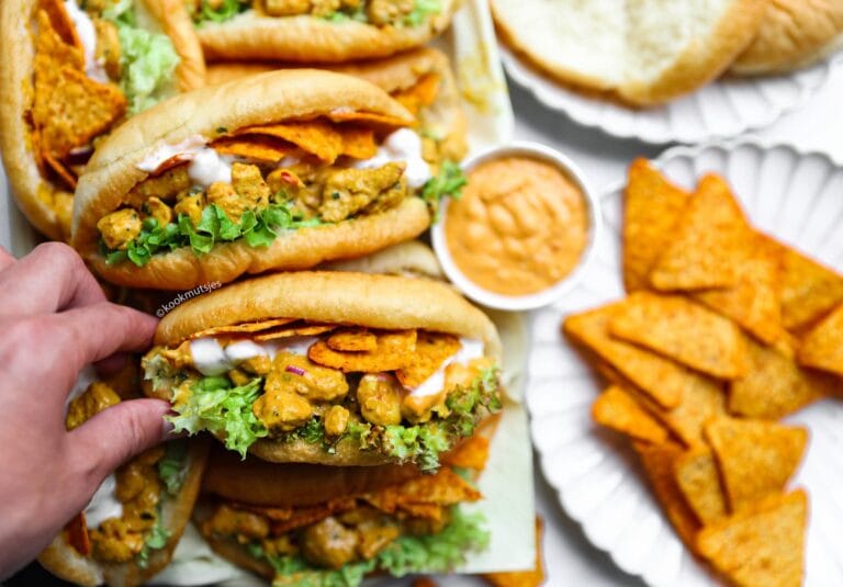 Fried Bread Filled with Spiced Chicken