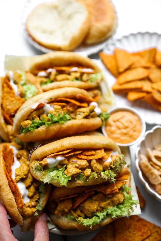 Gebakken Broodjes met Kip eindresultaat Kookmutsjes