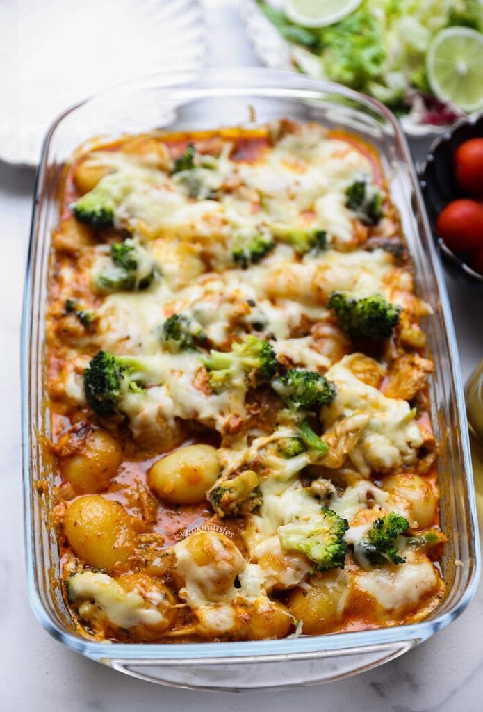 Kip-Krieltjes Ovenschotel met Broccoli eindresultaat Kookmutsjes