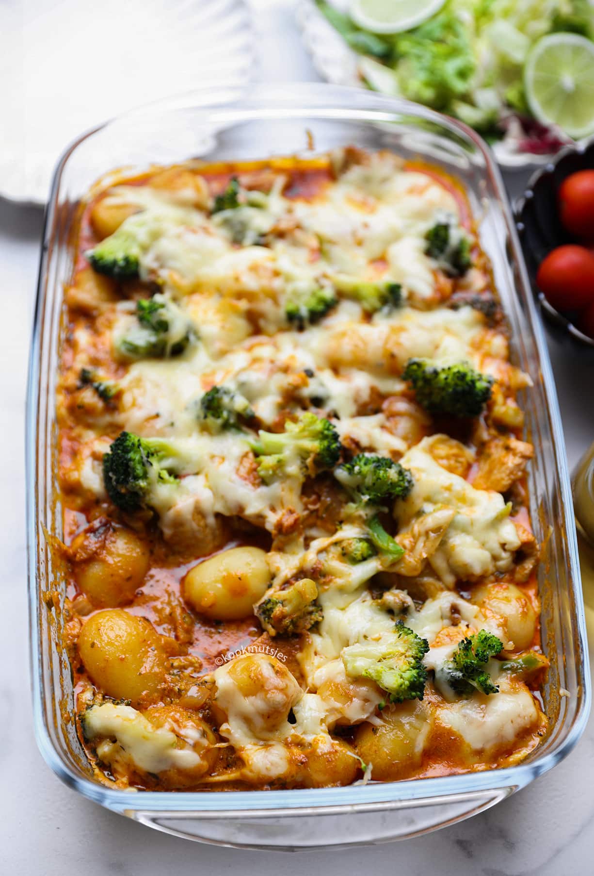 Kip-Krieltjes Ovenschotel met Broccoli eindresultaat Kookmutsjes