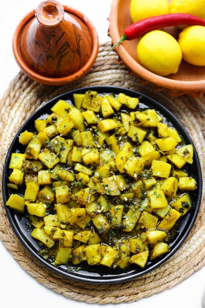 Marokkaanse Aardappels in ui eindresultaat Kookmutsjes