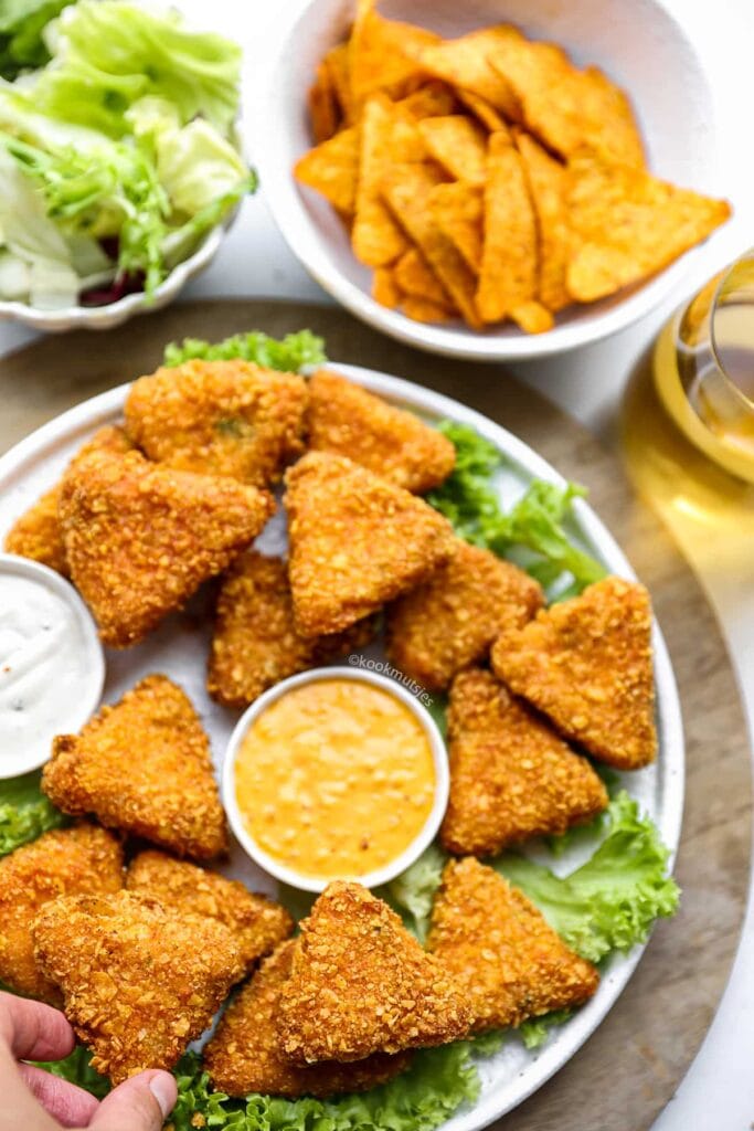 Nachos Cheese met Veggies eindresultaat Kookmutsjes