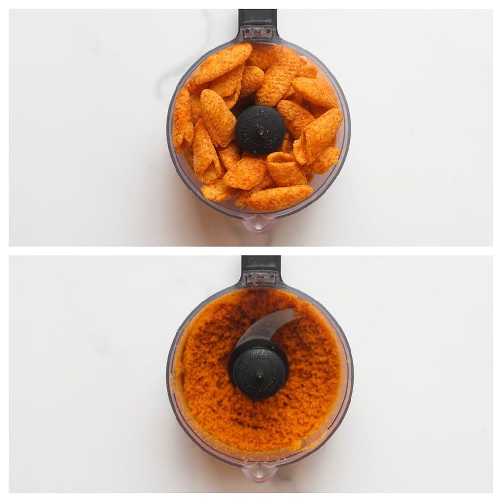 Maal de chips (naar keuze) fijn in een hakmolen.