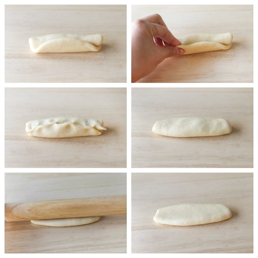 Druk de uiteinden van de staaf stevig dicht en rol het lichtjes plat met een deegroller.