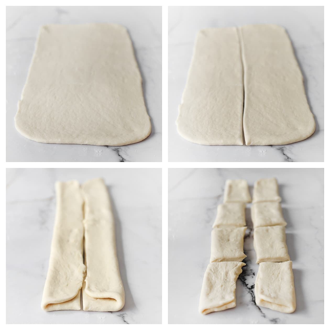 Deeg in stukken snijden