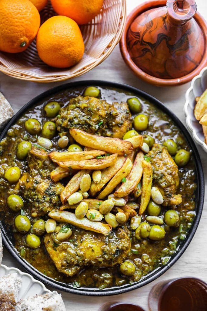 Marokkaanse Kippendijen in Saus met Olijven eindresultaat Kookmutsjes