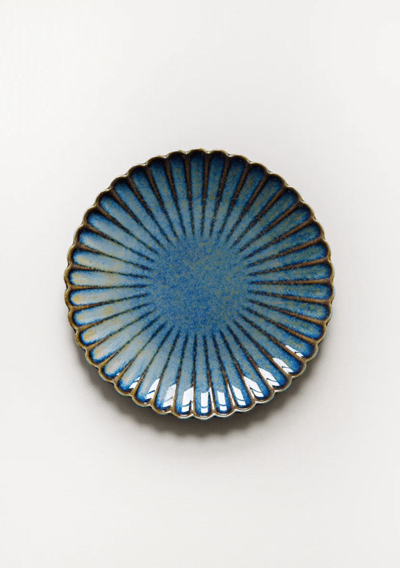 Oyster ontbijtbord blauw