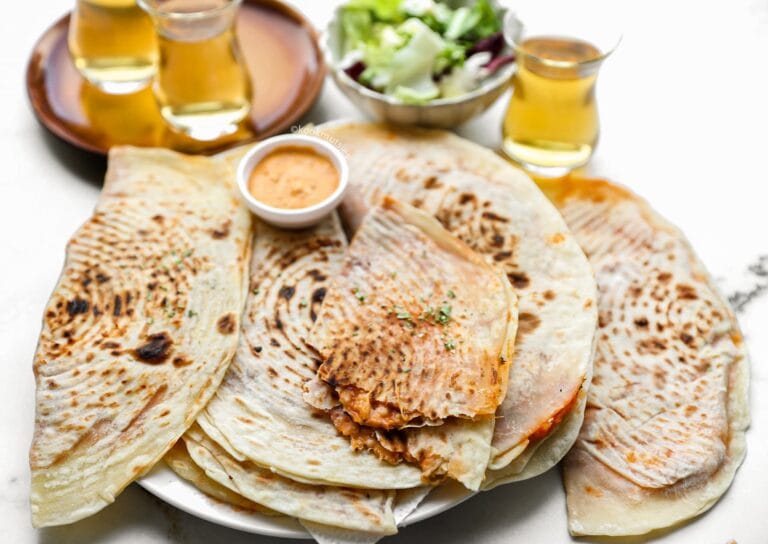 Gozleme Filled With Tomato Sauce And Cheese