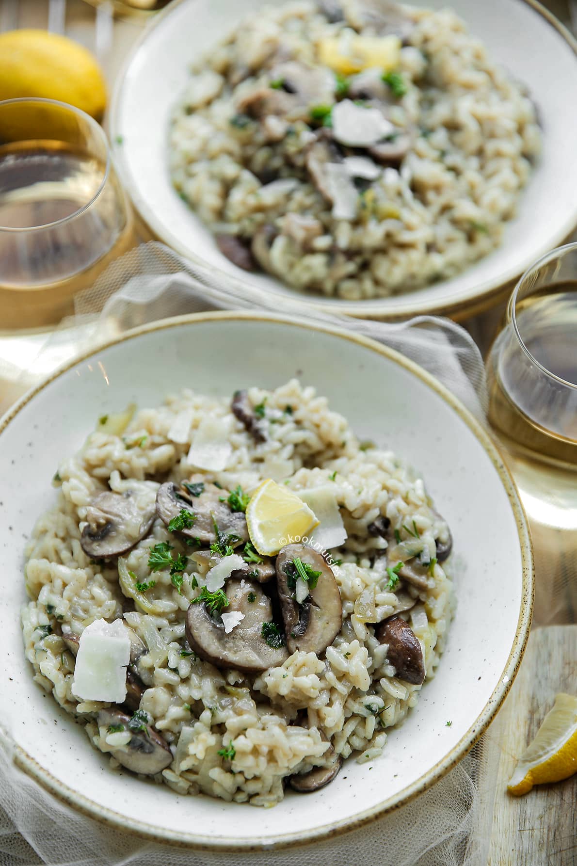 Risotto met Champignons eindresultaat Kookmutsjes