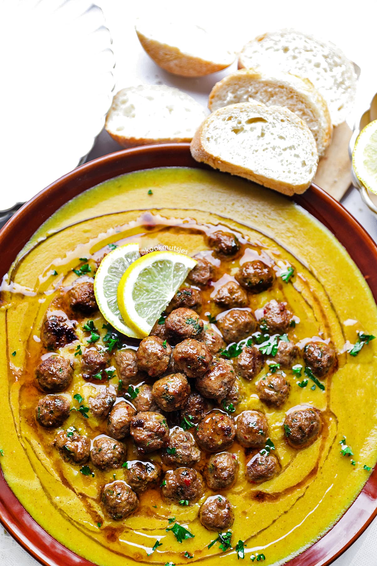 Rode linzen met gehaktballen eindresultaat Kookmutsjes