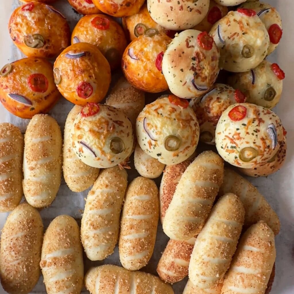 Verwarm de oven voor op 200 ℃. Bak de broodjes (van alle varianten) 7-10 minuten, of tot ze mooi goudbruin zijn. Haal de broodjes uit de oven en dek ze direct af met een schone theedoek. Zo blijven ze heerlijk zacht.