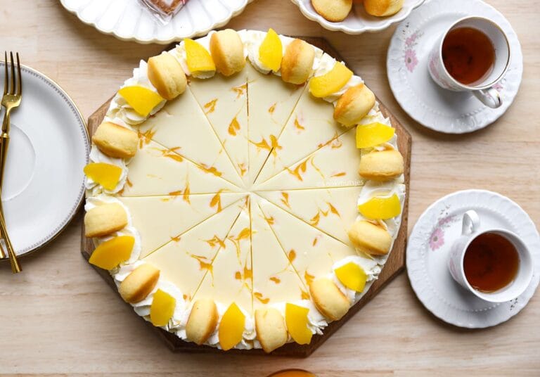 Biscoff-Perzik Cheesecake met Witte Chocolade