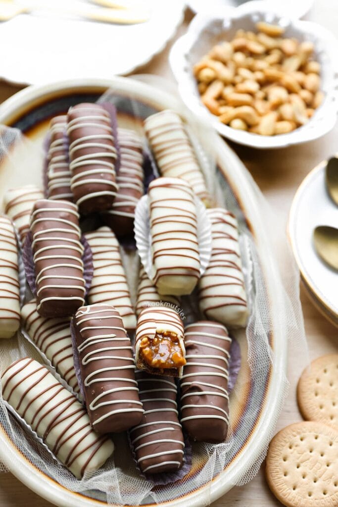 Pinda Karamel Koekjes No bake eindresultaat Kookmutsjes