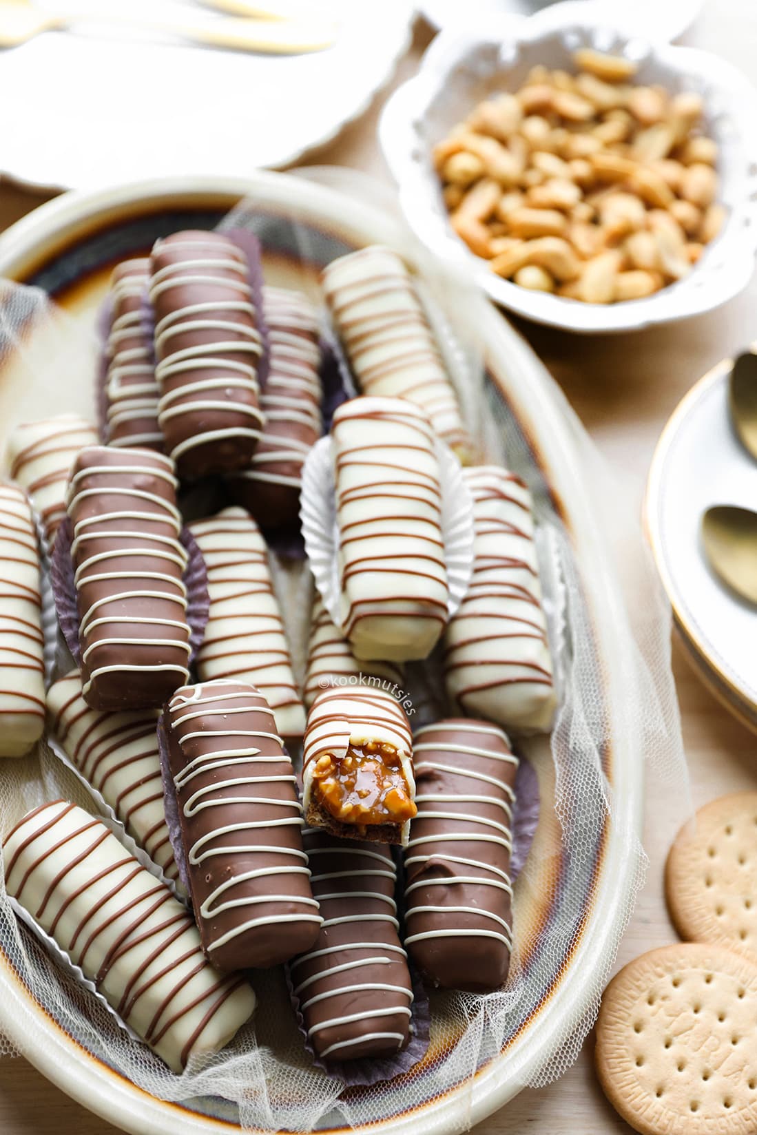 Pinda Karamel Koekjes No bake eindresultaat Kookmutsjes