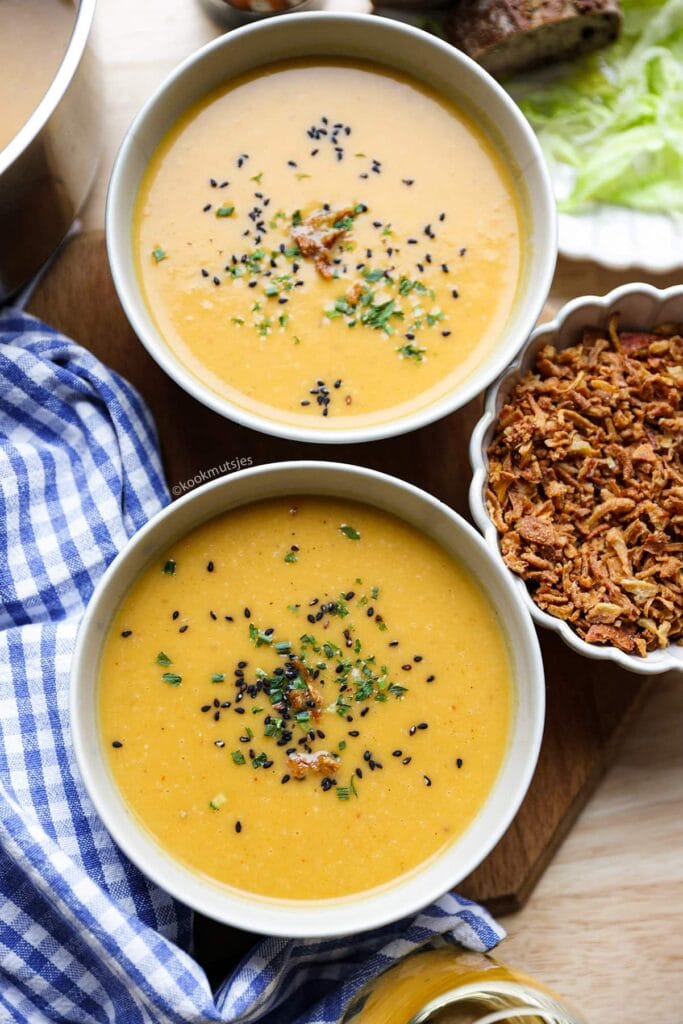 Pompoensoep eindresultaat Kookmutsjes