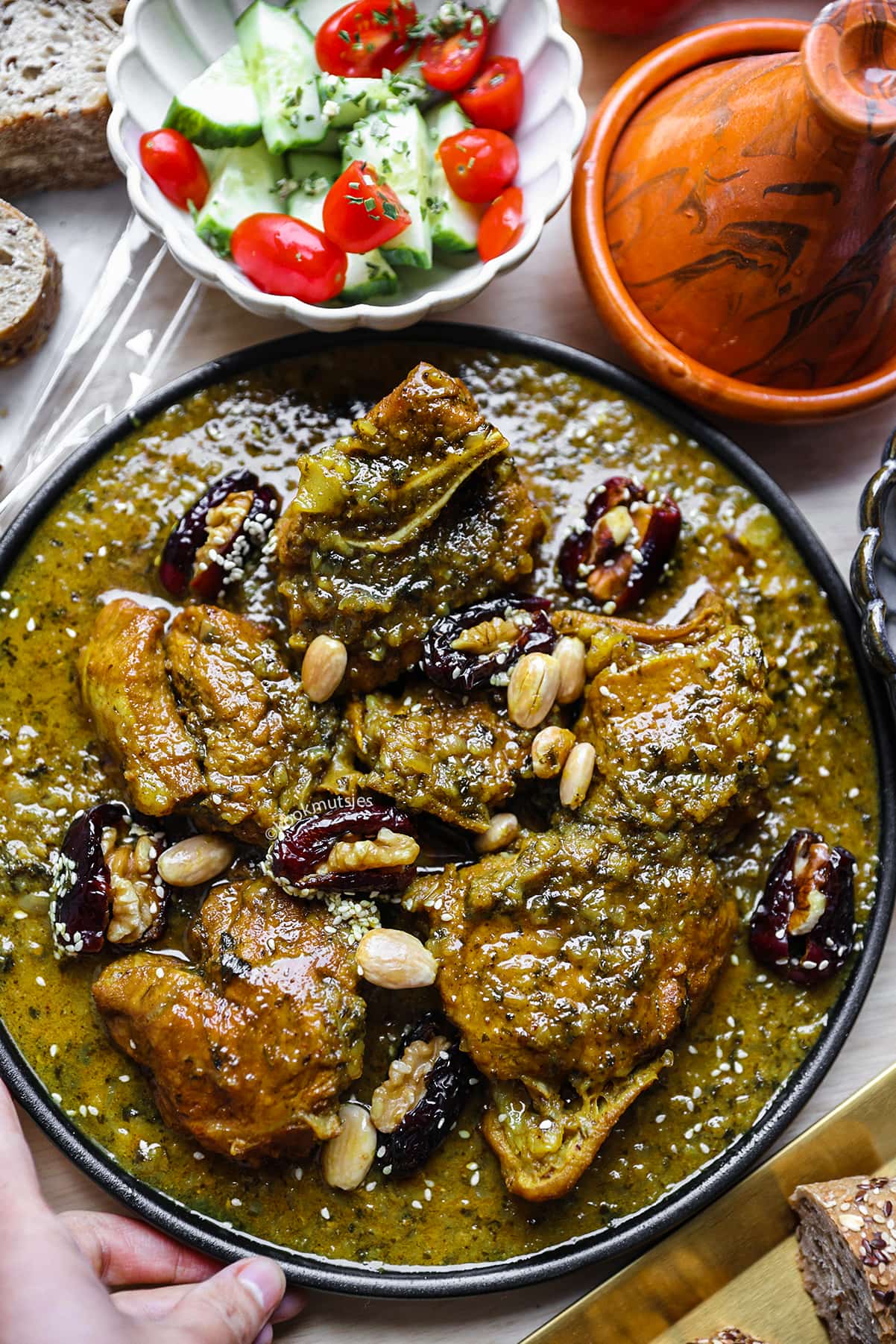 Vlees in Zoete Saus Kookmutsjes eindresultaat Kookmutsjes