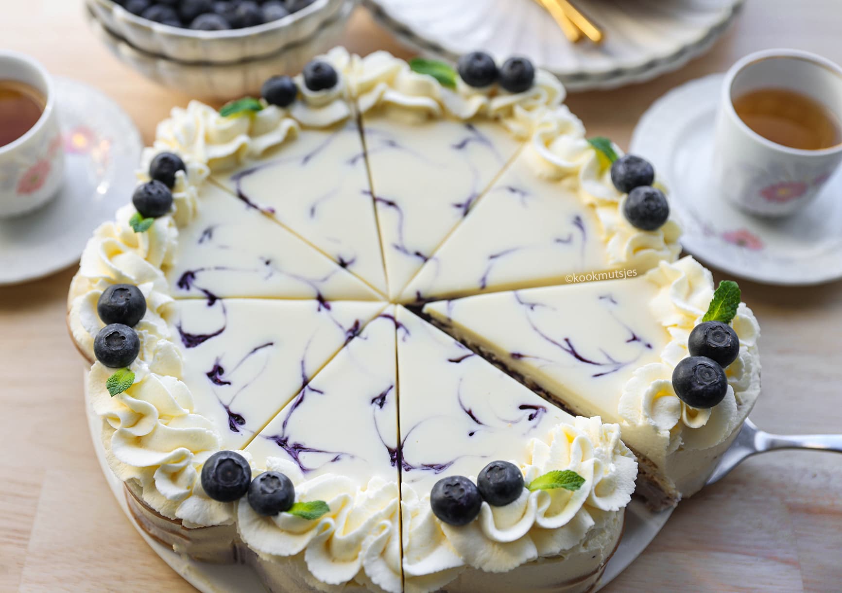 Bosbessentaart No Bake Kookmutsjes