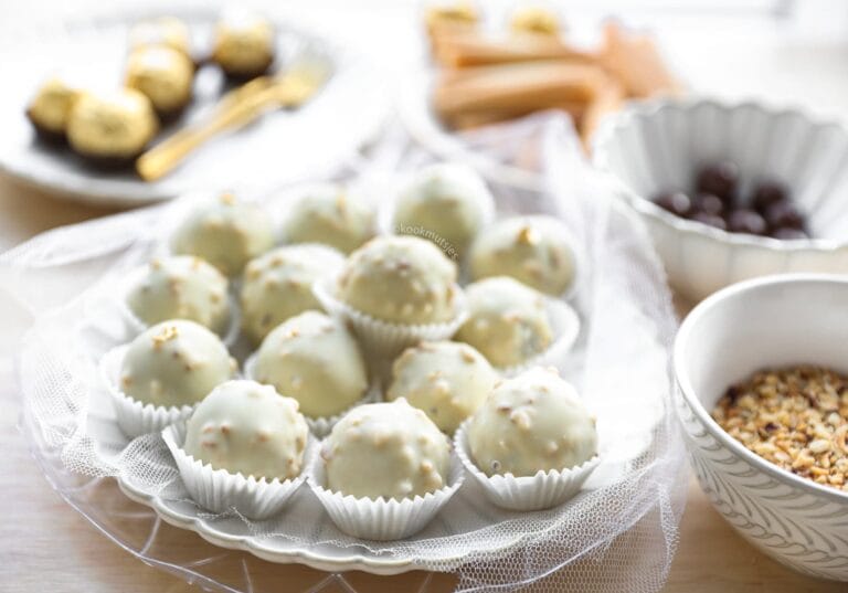 White Chocolate Hazelnut Bonbons (No Bake)