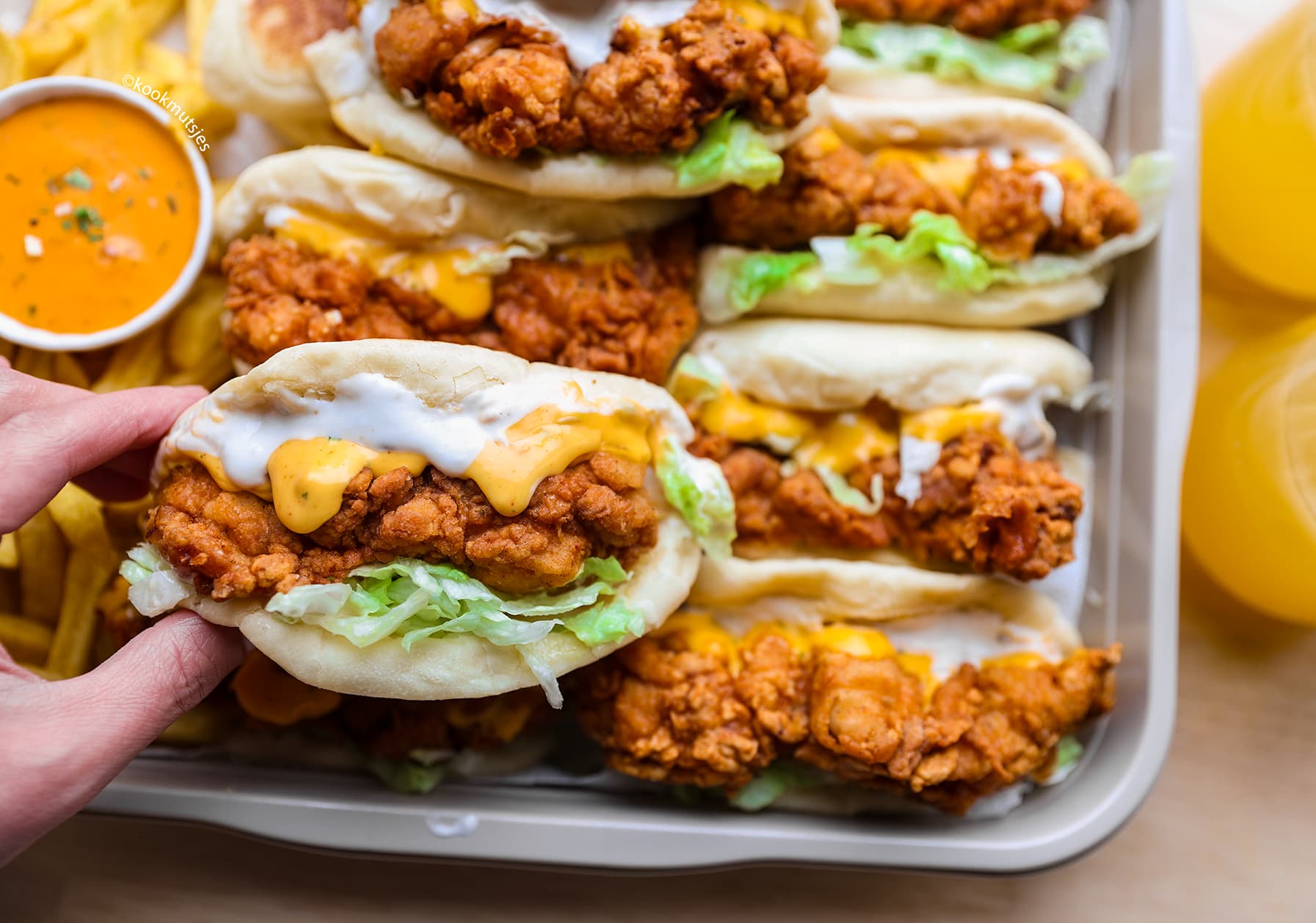 Panbroodjes met Krokante Kip Kookmutsjes