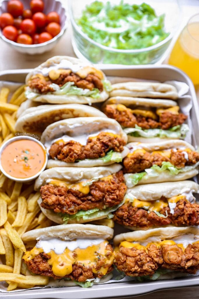 Panbroodjes met Krokante Kip eindresultaat Kookmutsjes