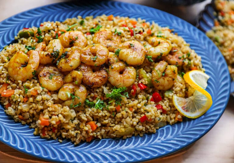 Bulgur With Vegetables And Shrimps