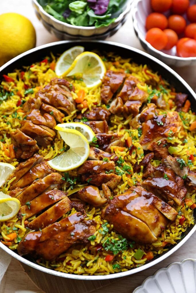 Rijst met Kippendijen en Groenten eindresultaat Kookmutsjes