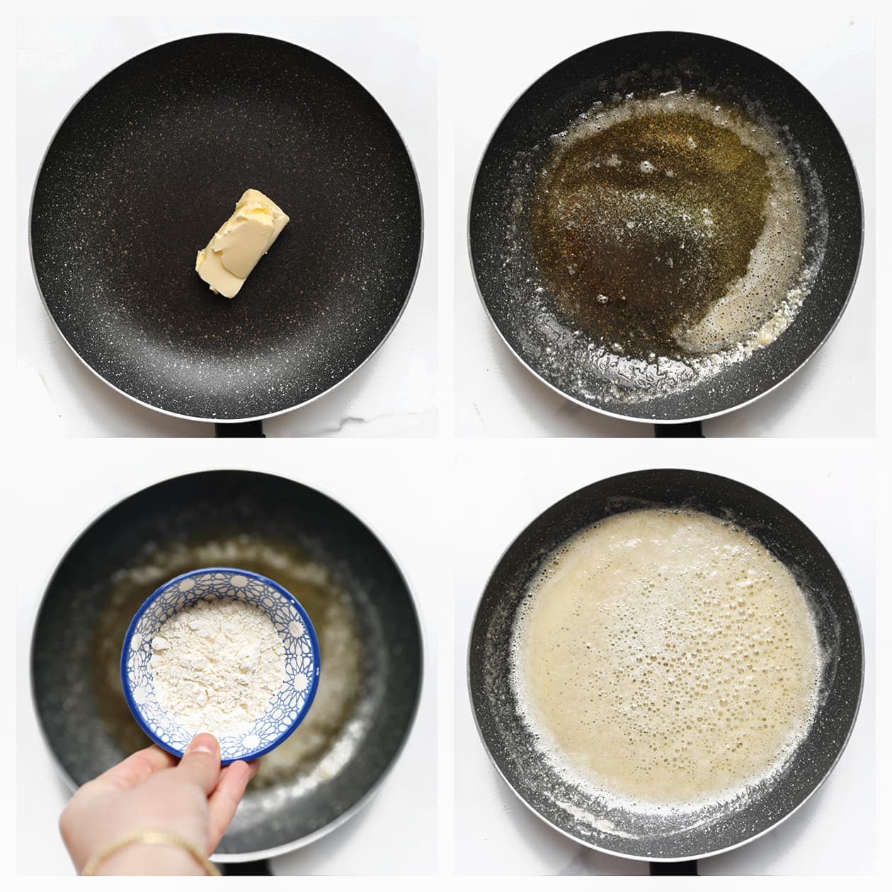 Boter koken met boter in een koekenpan