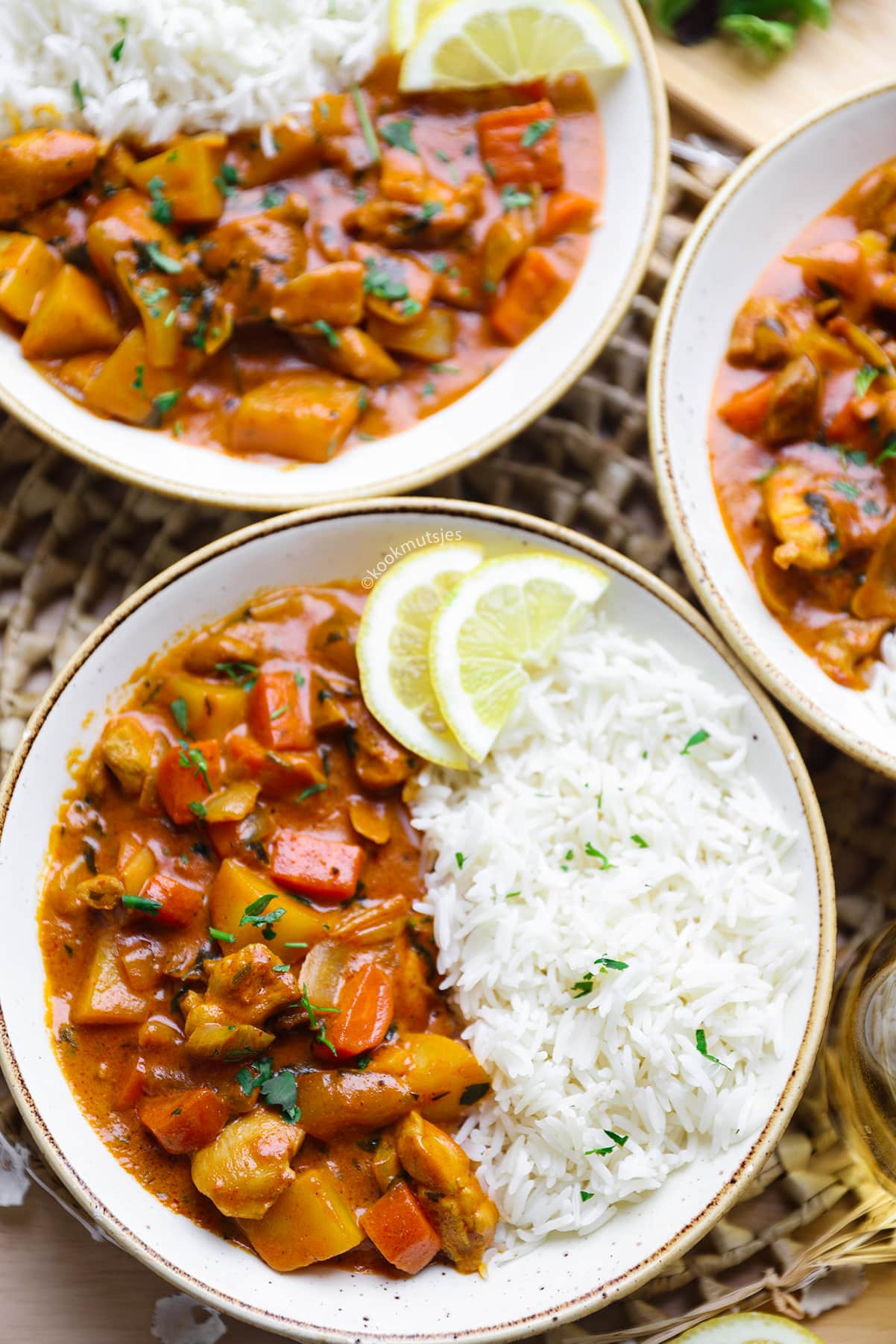 Kip met groenten in romige saus eindresultaat Kookmutsjes
