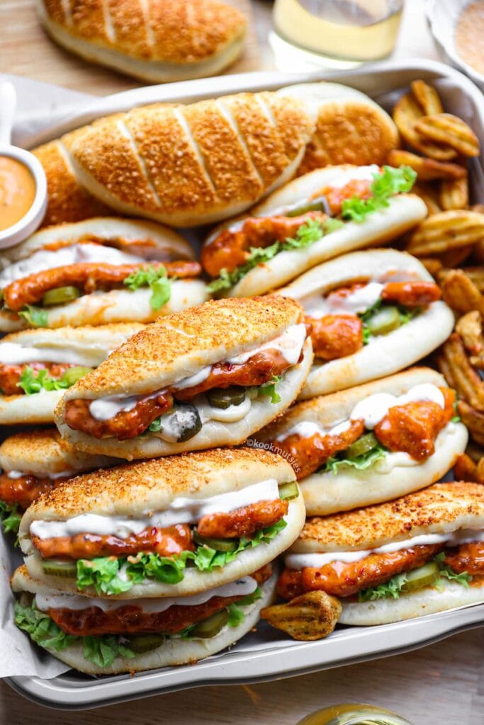 Krokante broodjes met kip eindresultaat Kookmutsjes