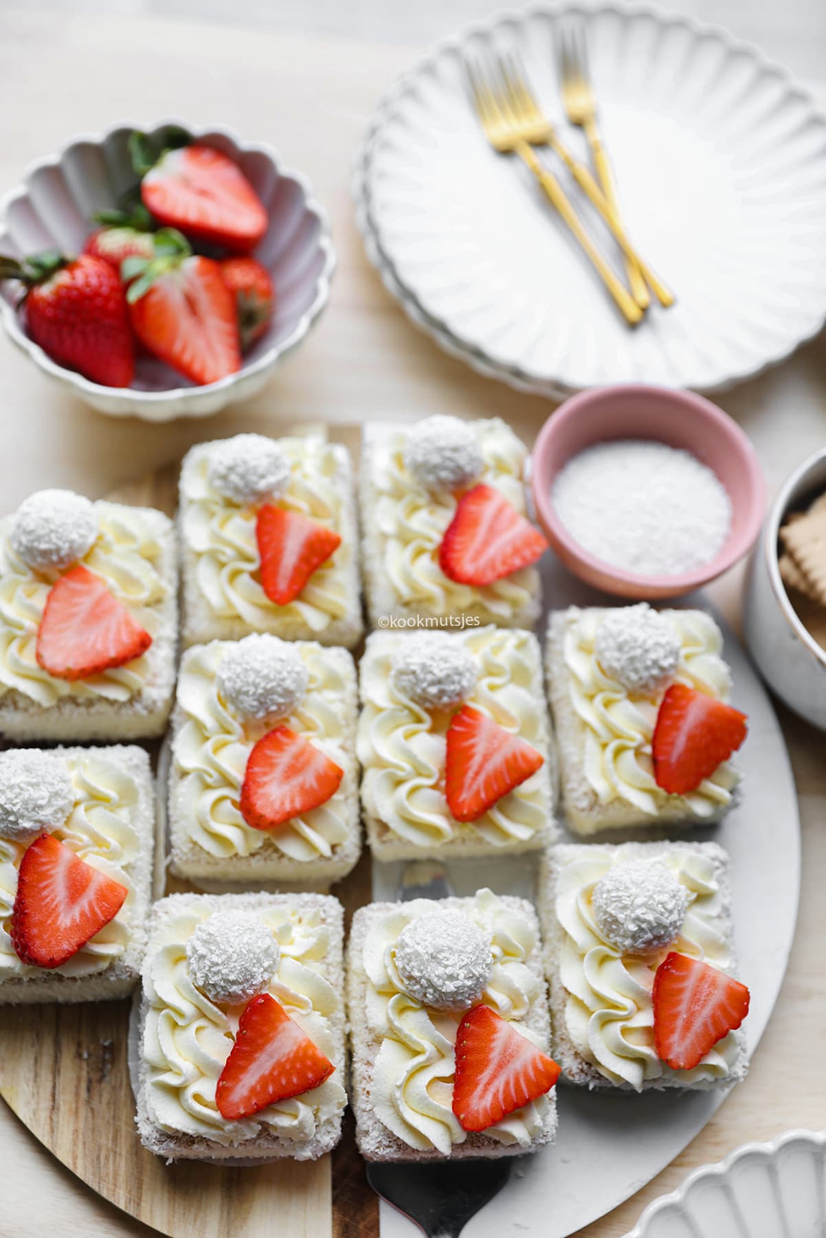 No Bake Witte Chocolade Desserts eindresultaat Kookmutsjes