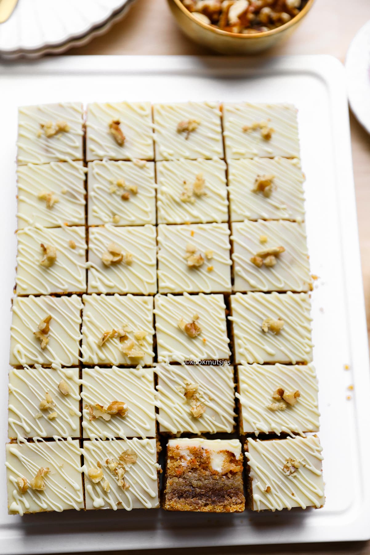 Wortel blondies eindresultaat Kookmutsjes