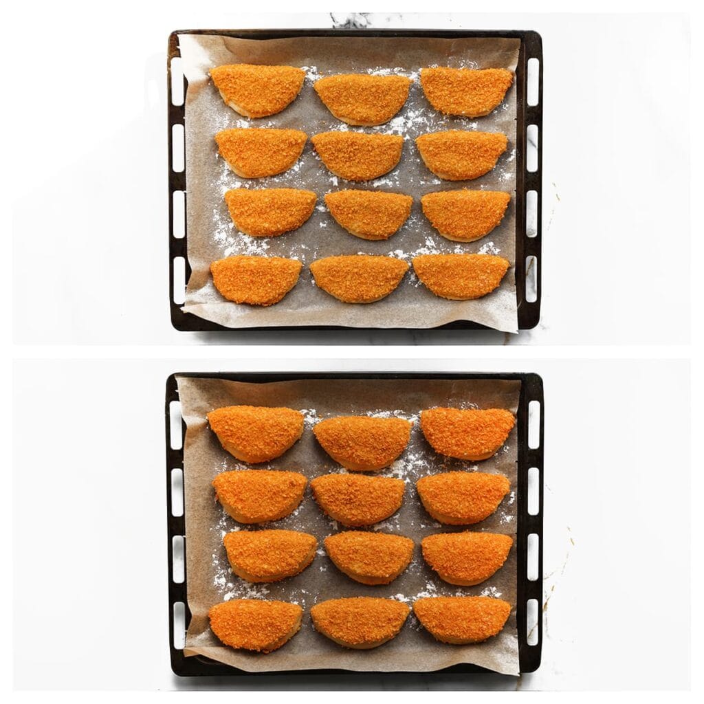 Laat het deeg 30 minuten rijzen, of tot het in omvang is verdubbeld.