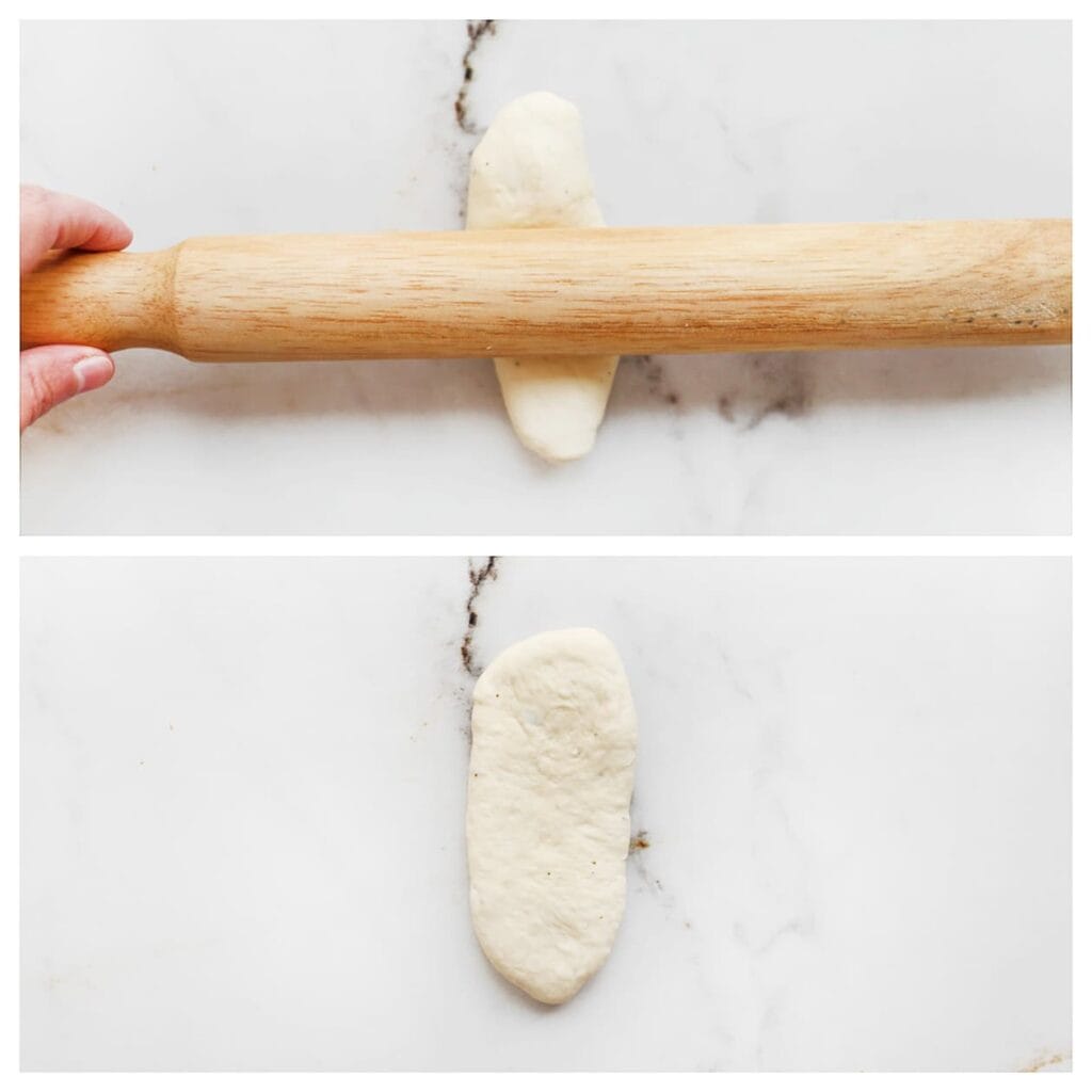 Rol de staaf plat met een deegroller.