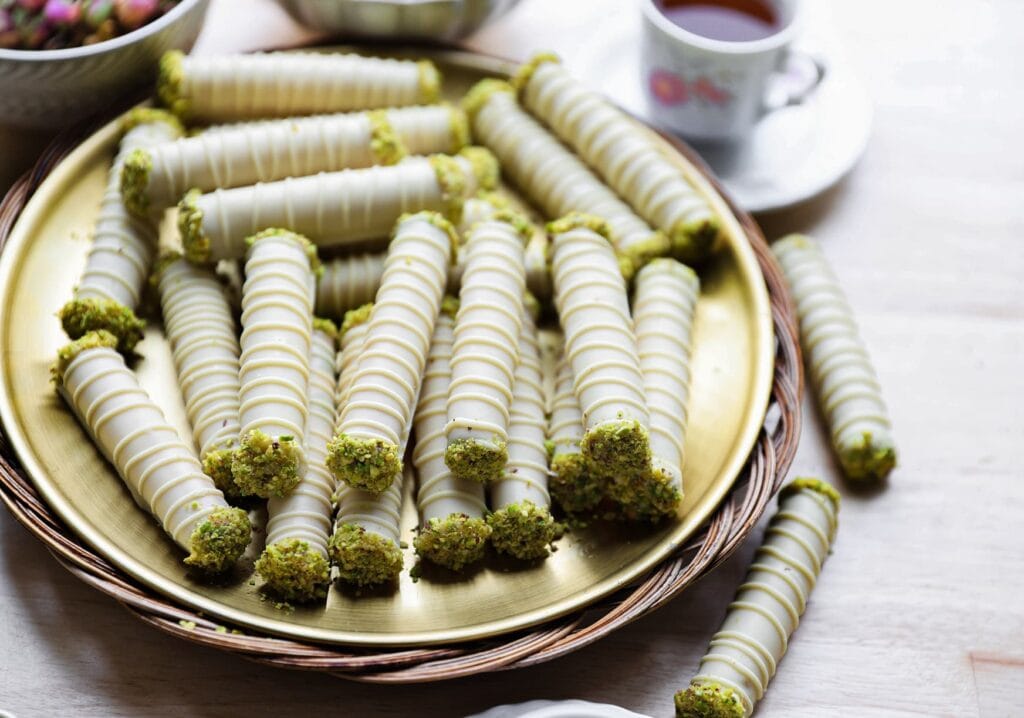 Pistache Sigaren met Witte Chocolade