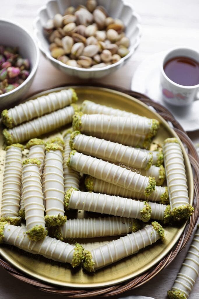 Gevulde Pistachekoekjes No bake eindresultaat Kookmutsjes