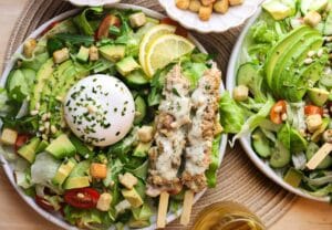 Salade met Kipspiesjes en Burrata