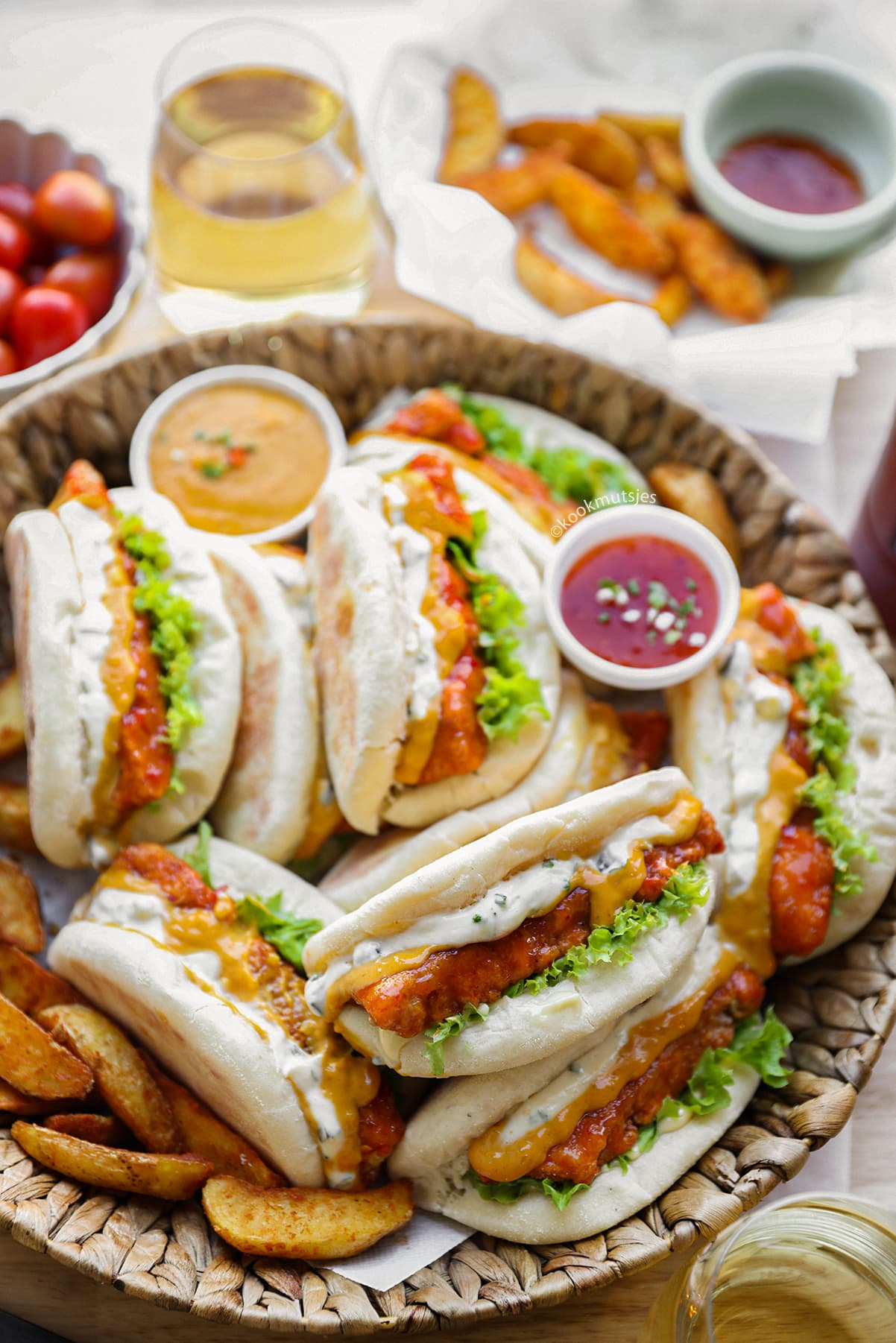 Spicy Kabeljauwburger eindresultaat Kookmutsjes