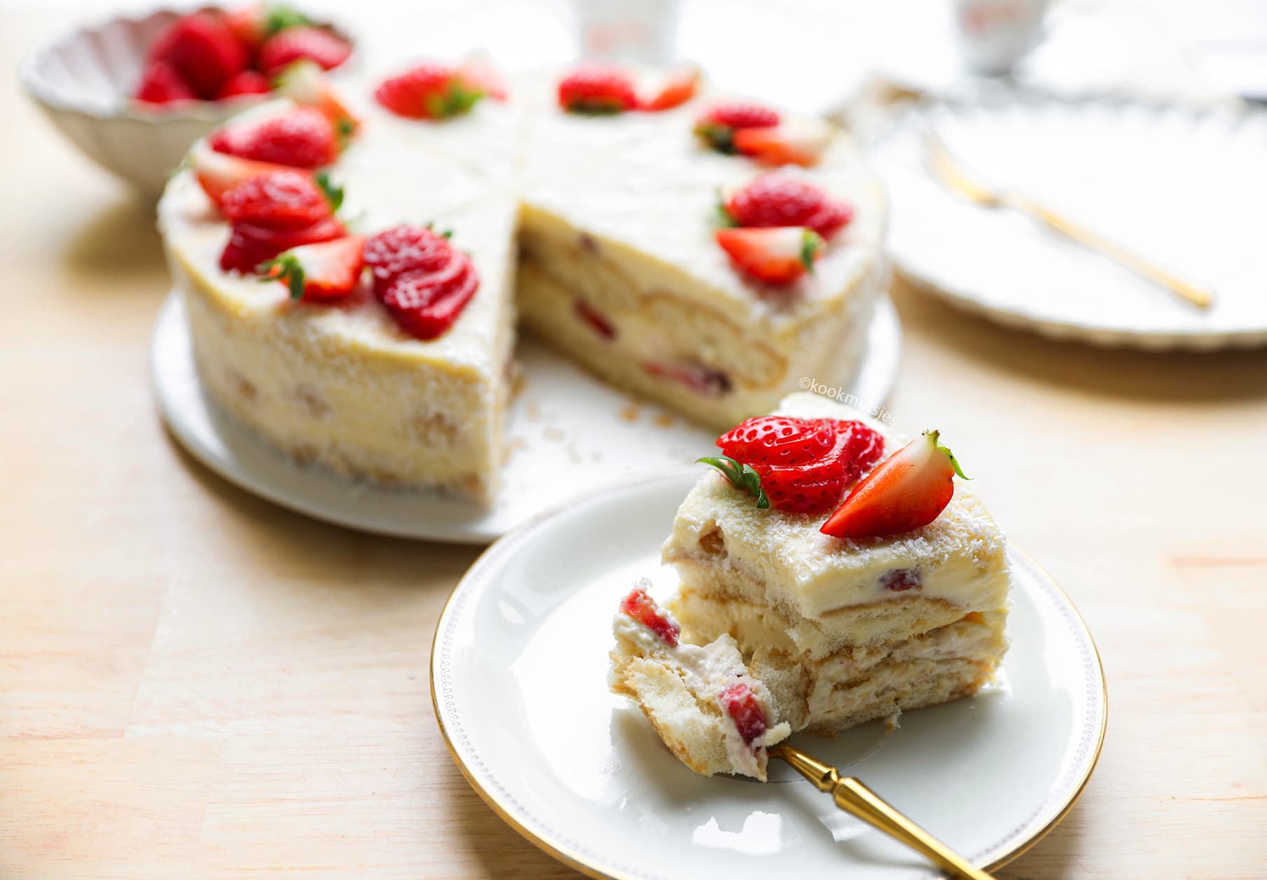 Aardbeien Taart Kookmutsjes